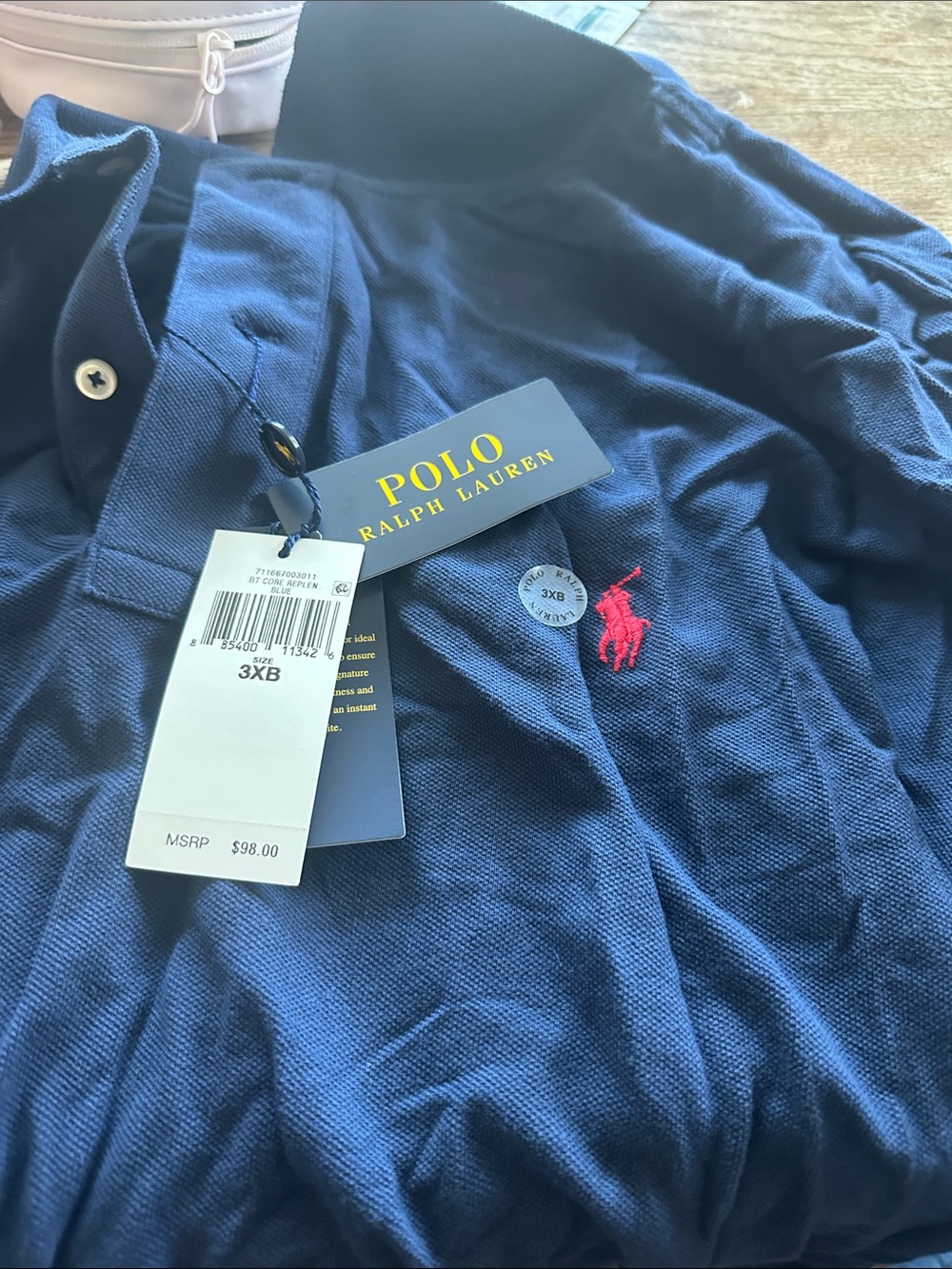 Polo by Ralph Lauren Navy Short-Sleeve Polo with Red Pony